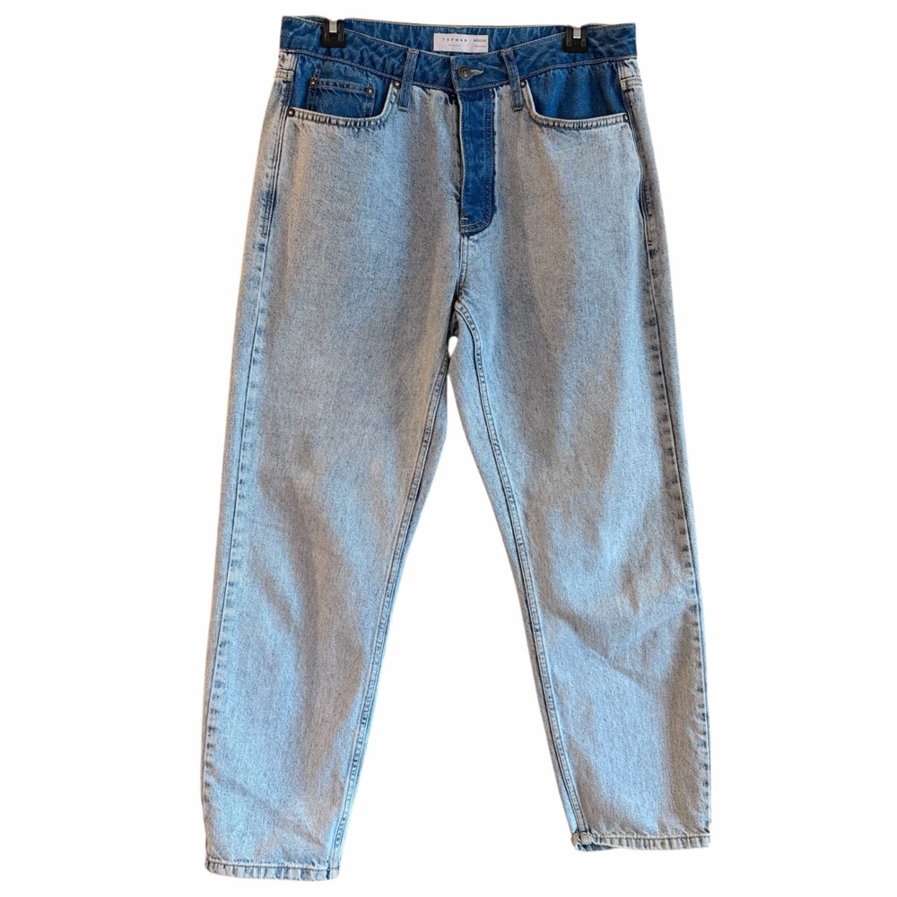 Topshop Topman Relaxed Fit Two-Tone Light Wash Streetwear Straight Jeans 32x32